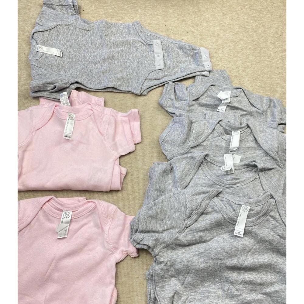 LOT of 13 Rabbit Skins Jersey Bodysuit One piece Baby Blanks Infant Sizes 6-24 m